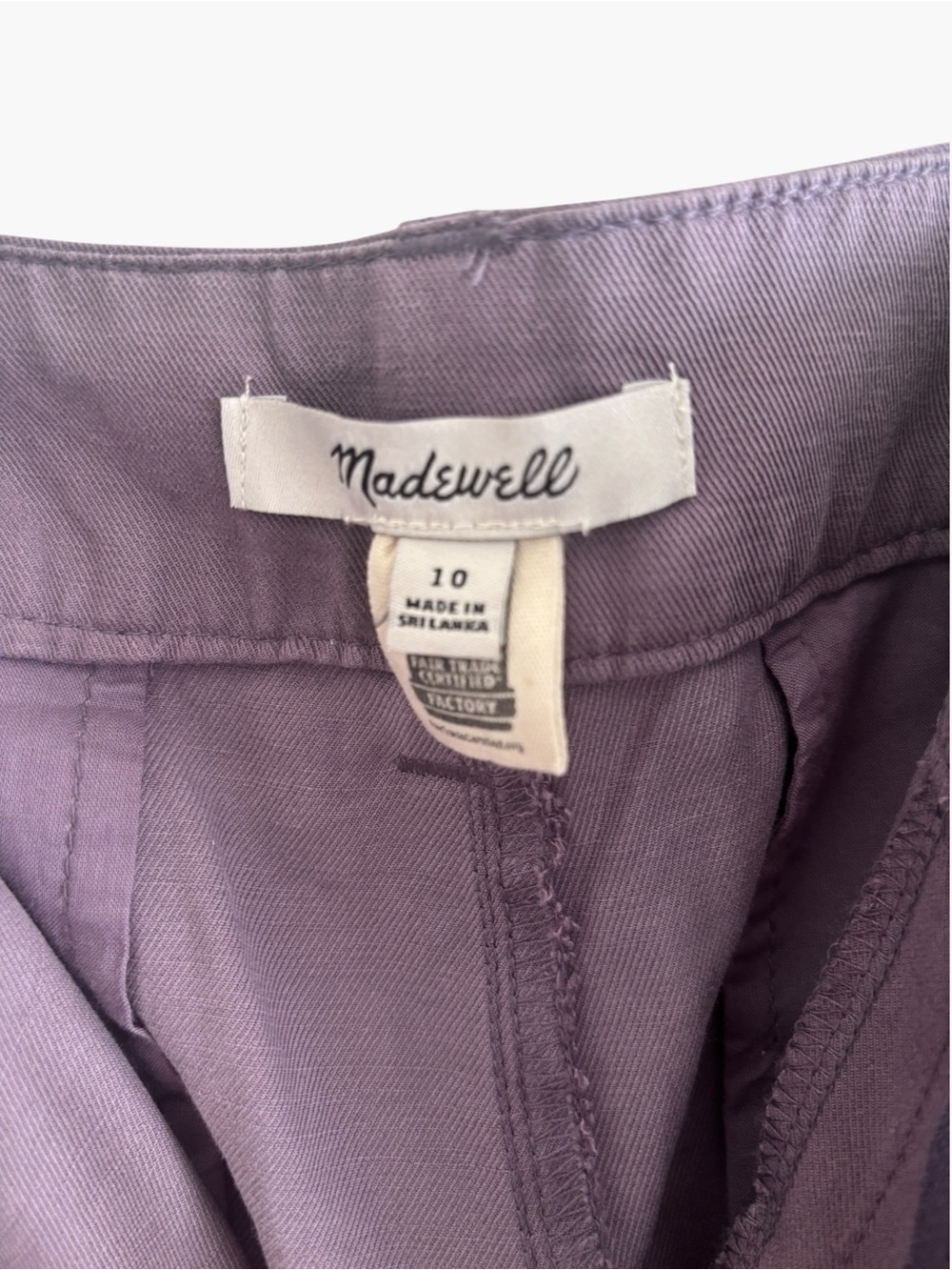 Madewell The Harlow Wide Leg Pants Smoky Grape High Waist Pockets Size 10 - Picture 6 of 16